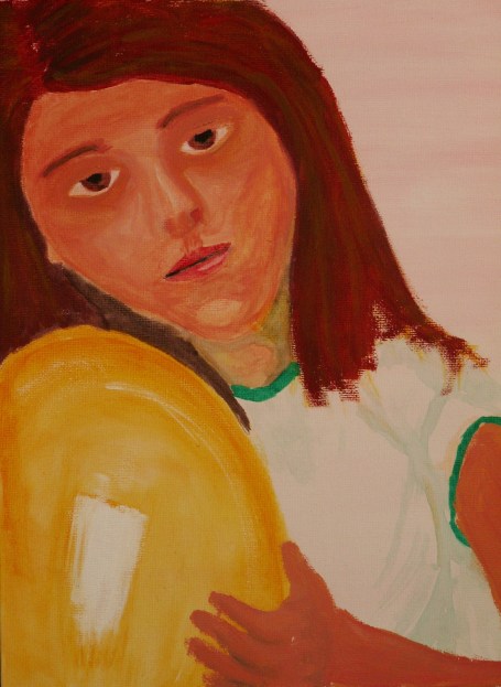 Life painting of a girl with a balloon