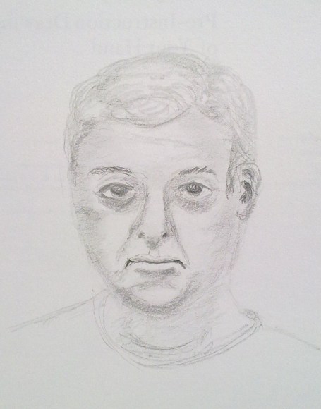 Drawing of a Younger Man in pencil on paper